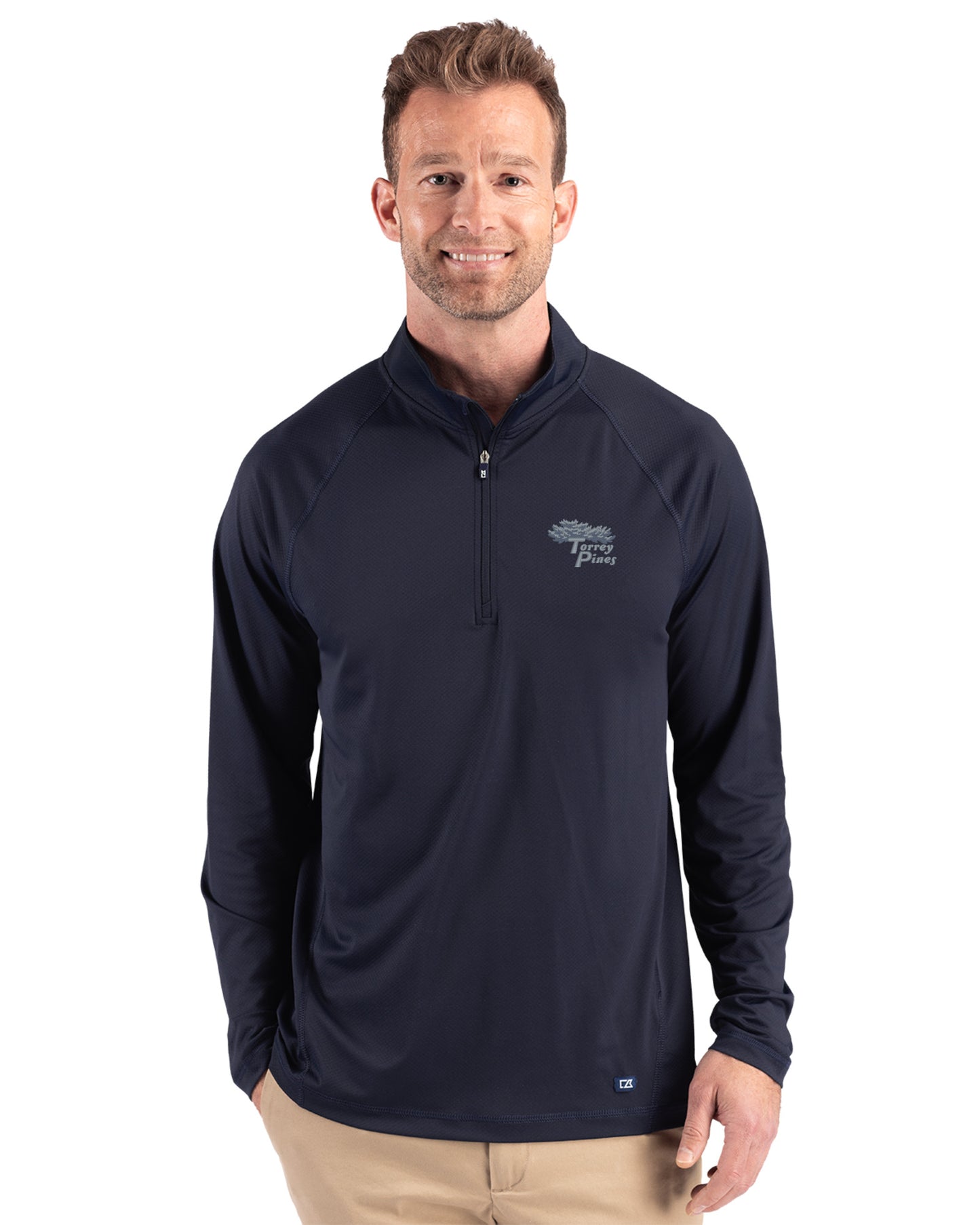 Torrey Pines Cutter & Buck Prospect Recycled Featherlight Stretch Mens Big & Tall Quarter Zip