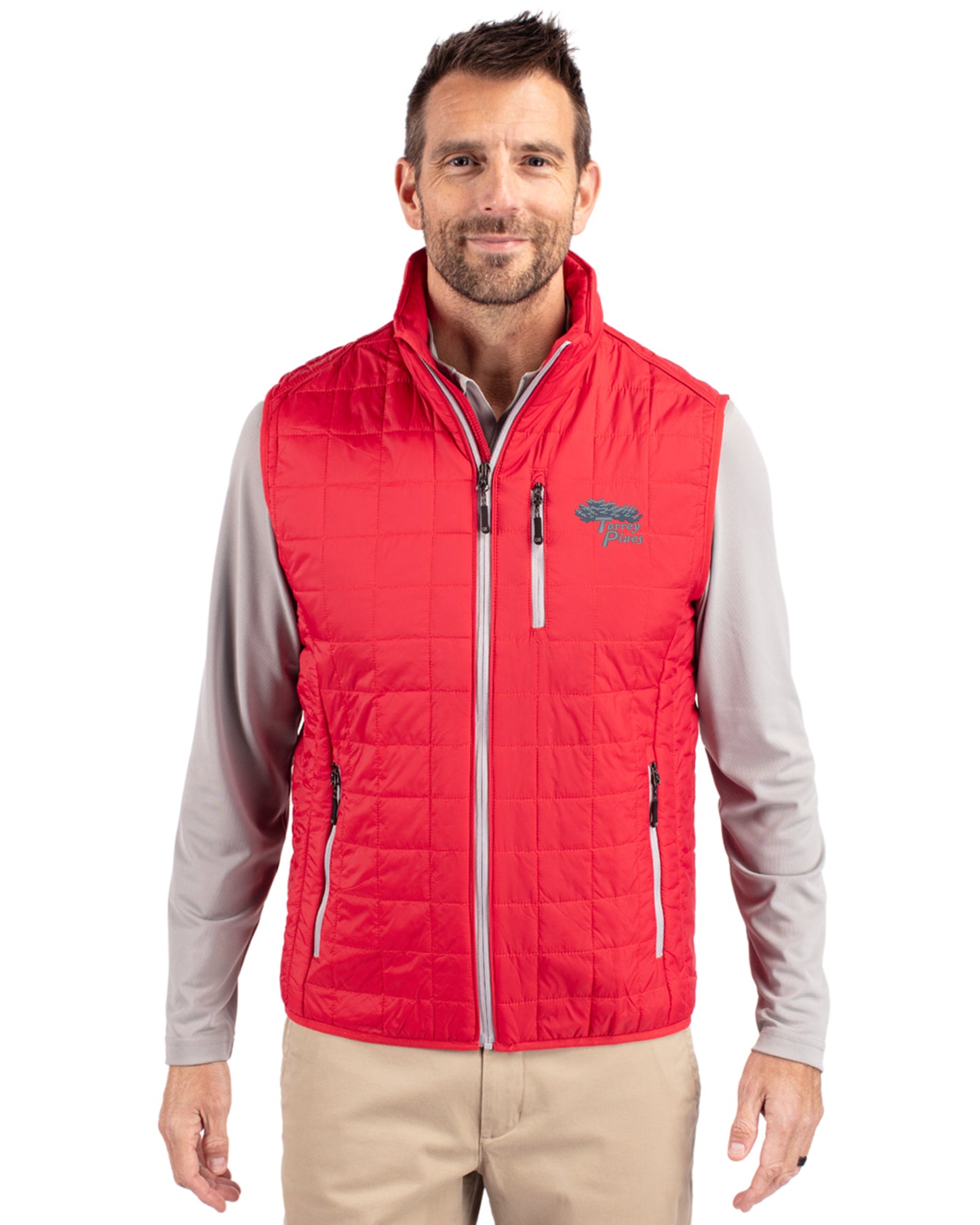 Torrey Pines Cutter & Buck Rainier Recycled Insulated Puffer Mens Big & Tall Full Zip Vest