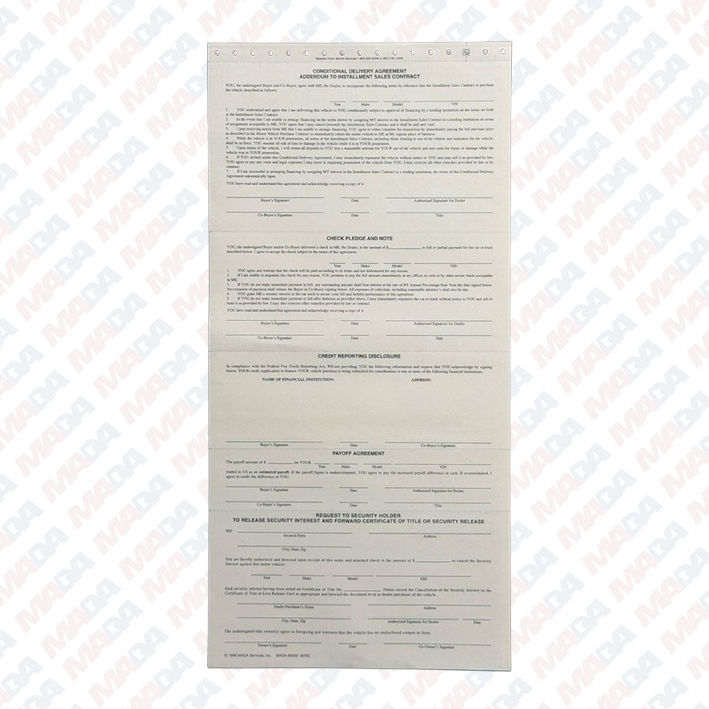 Cond. Delivery Addendum (100 Pack)