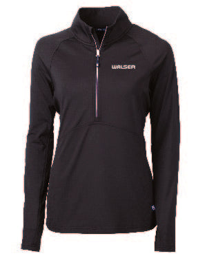 Walser Womens Black Adapt Eco Knit Stretch 1/2 zip pullover