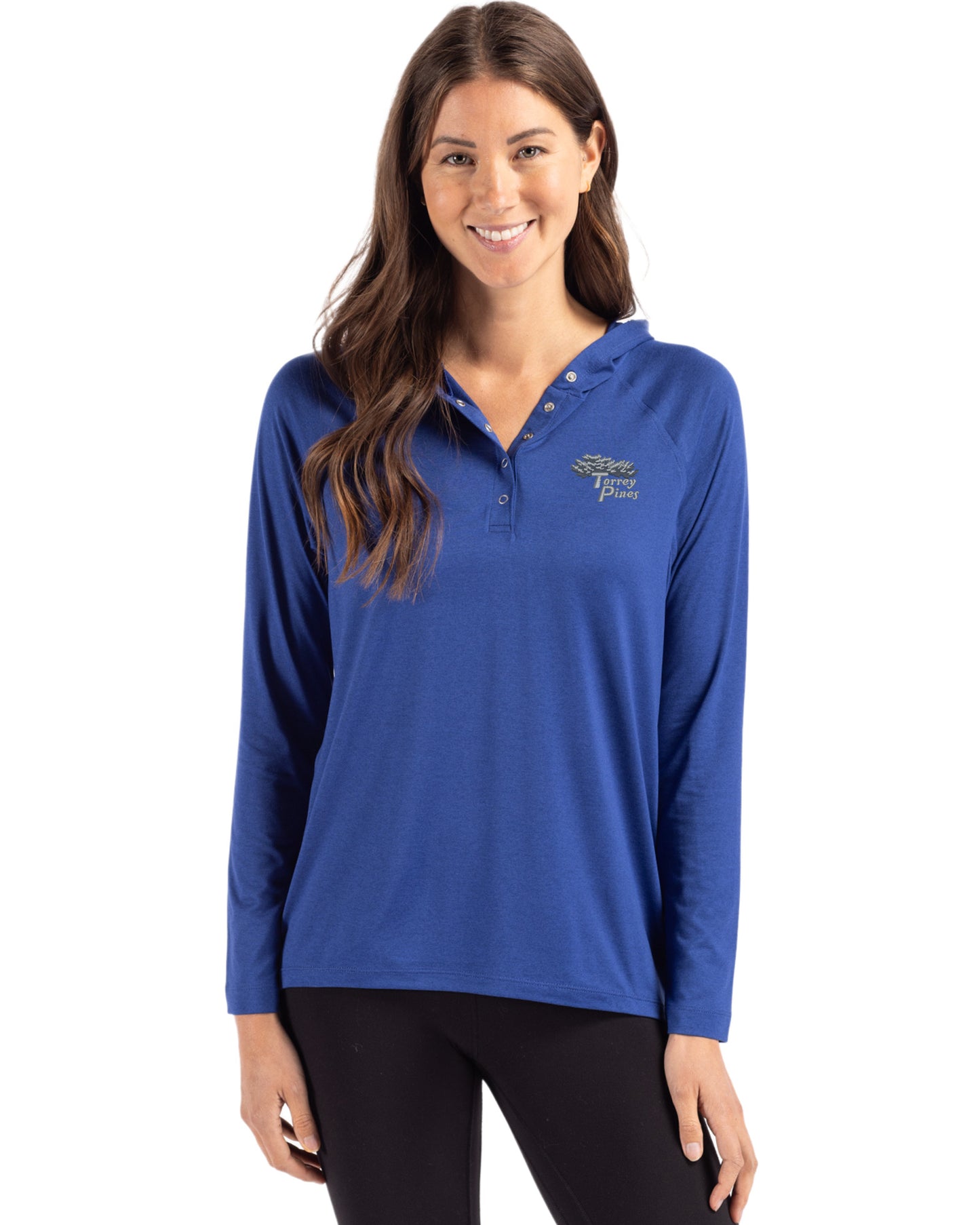 Torrey Pines Cutter & Buck Coastline Recycled Double Peached Womens Hooded Pullover