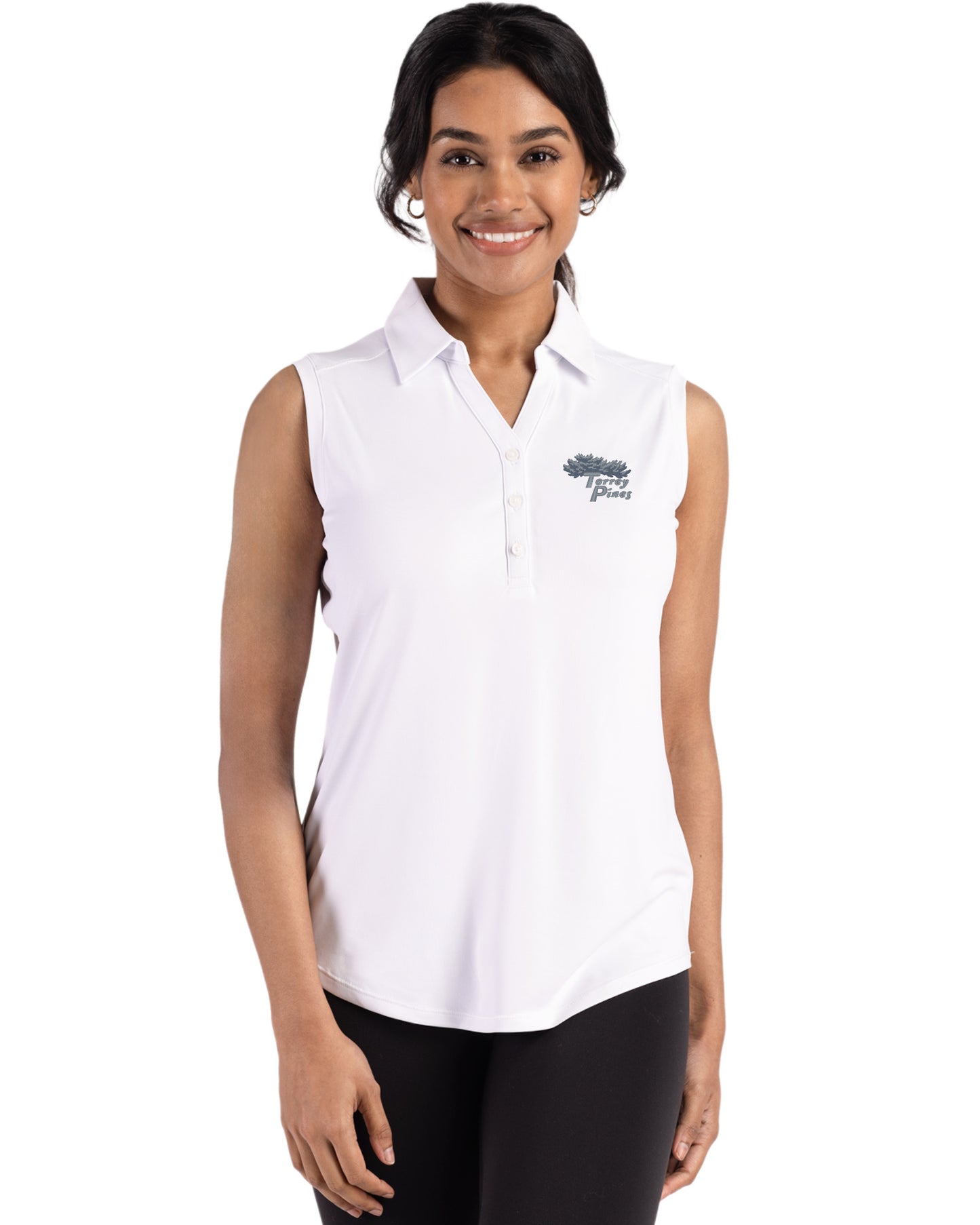 Torrey Pines Cutter & Buck Forge Recycled Four-Way Stretch Womens Sleeveless Polo