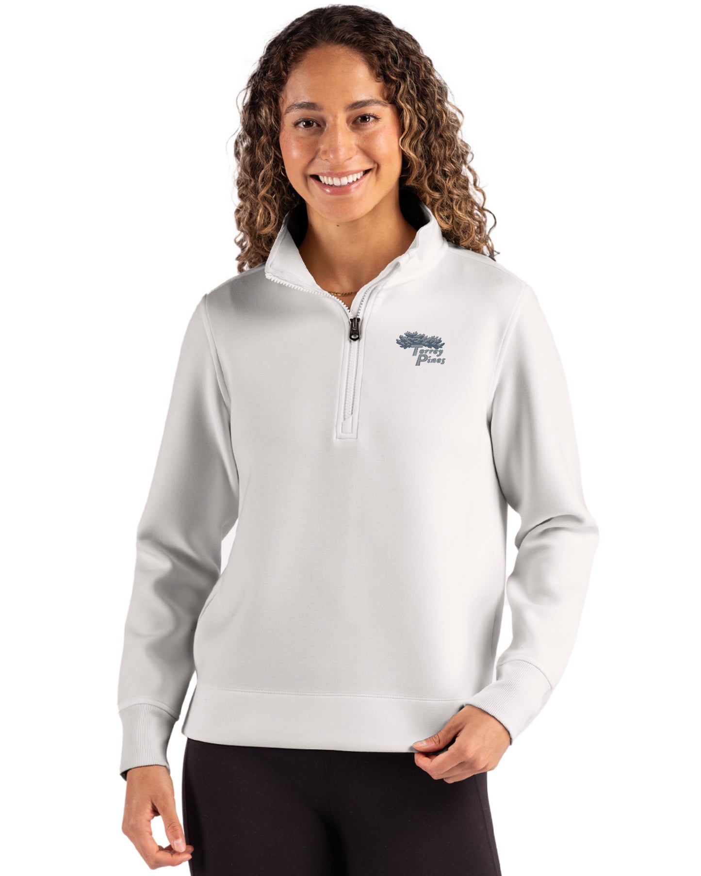 Torrey Pines Cutter & Buck Roam Recycled Buttery-Soft Knit Womens Quarter Zip Pullover