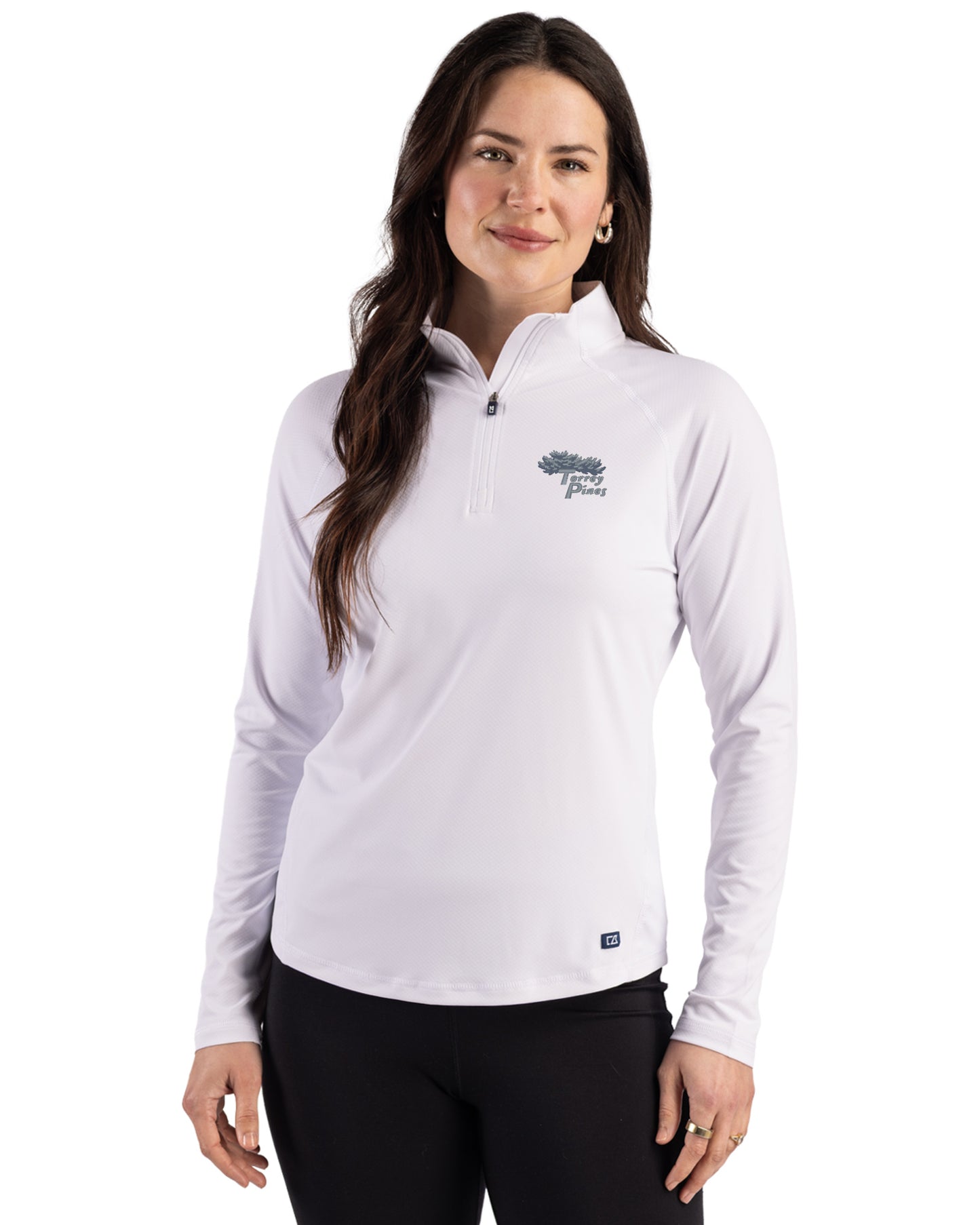 Torrey Pines Cutter & Buck Prospect Recycled Featherlight Stretch Womens Quarter Zip