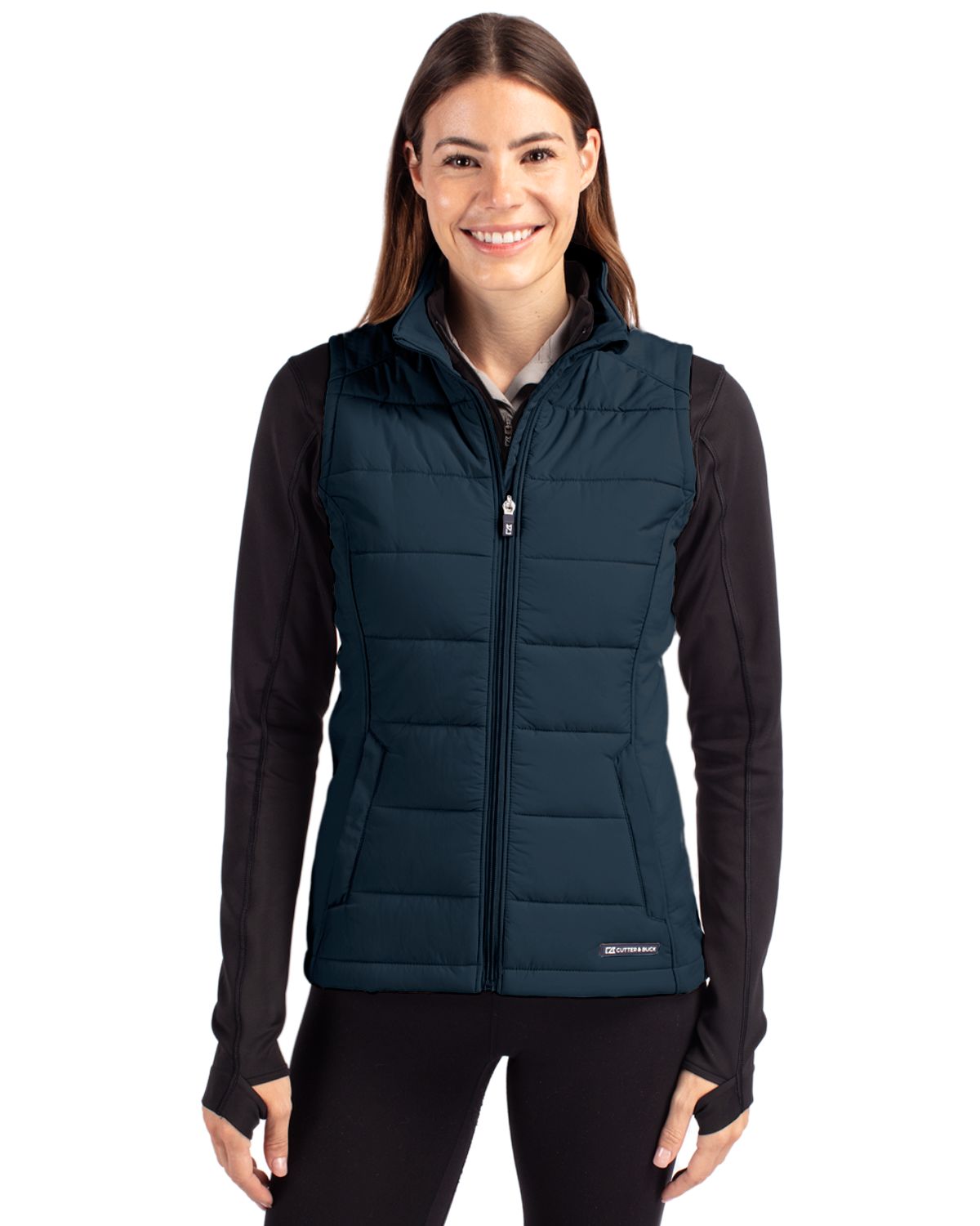 Cutter & Buck Evoke RecycledHoneycombFleeceWomensHybrid Full Zip Vest