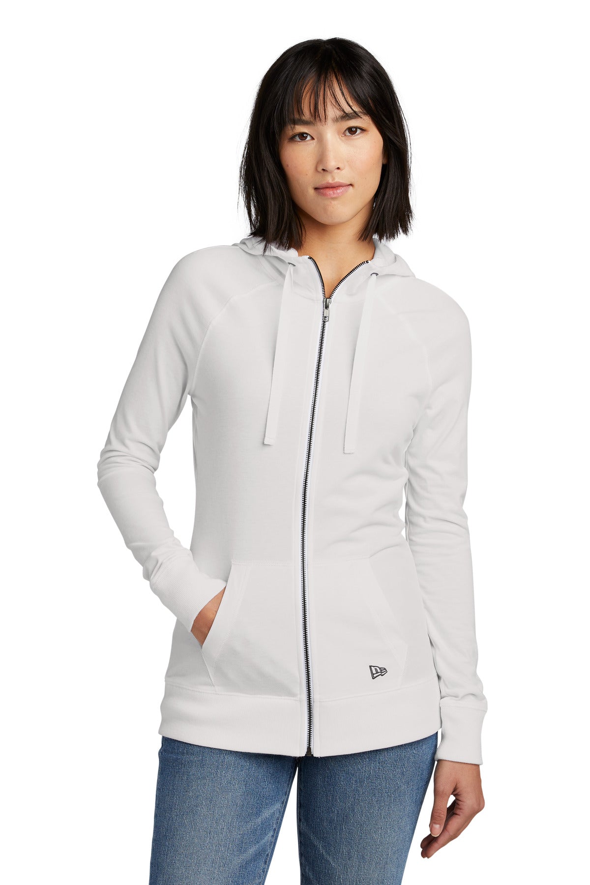 New Era ® Women's Sueded Cotton Blend Full-Zip Hoodie. LNEA122