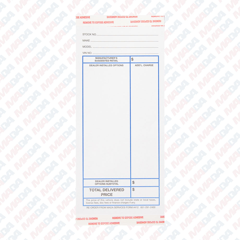 *Add. Equipment Sticker (100 Pack)