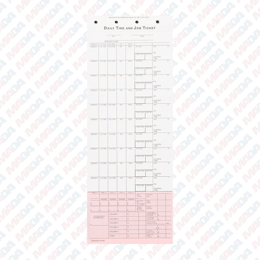 Mechanic Time Ticket/Self Ad (500 Pack)