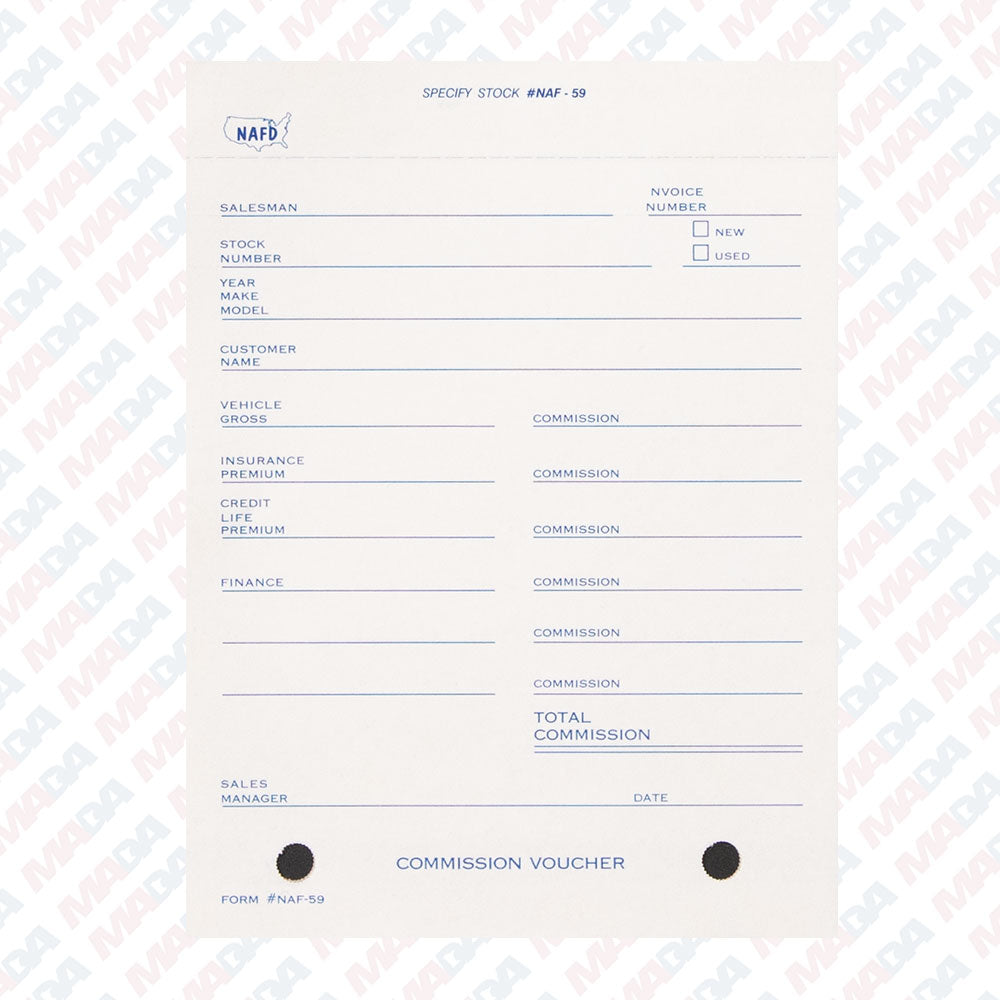 Comm.Voucher 4 1/4X5 5/8 Ncr (100 Pack)