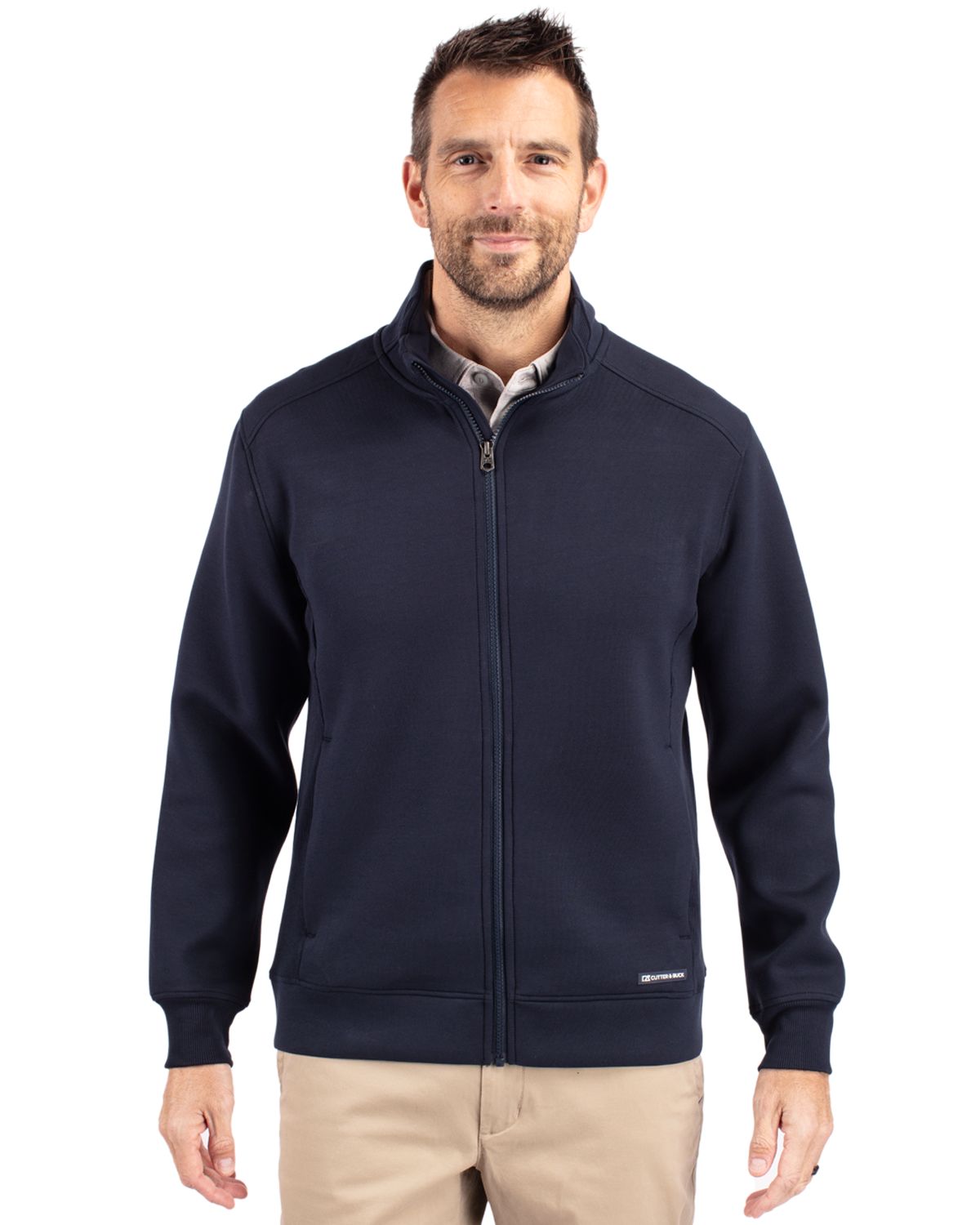 Cutter & Buck Roam Recycled Buttery-Soft Knit Mens Full Zip Jacket