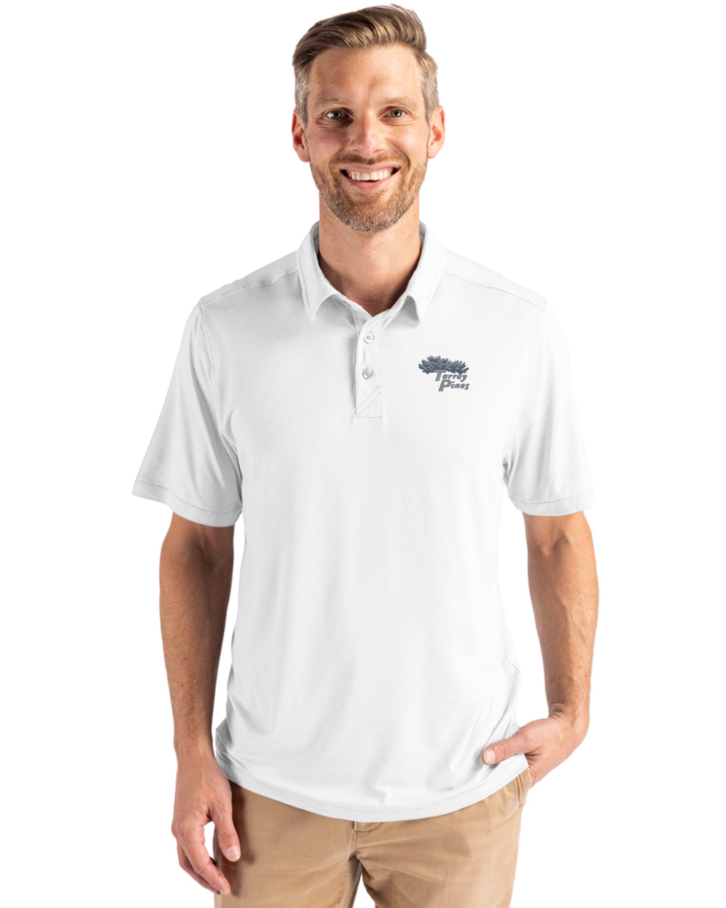 Torrey Pines Cutter & Buck Coastline Recycled Double Peached Mens Polo