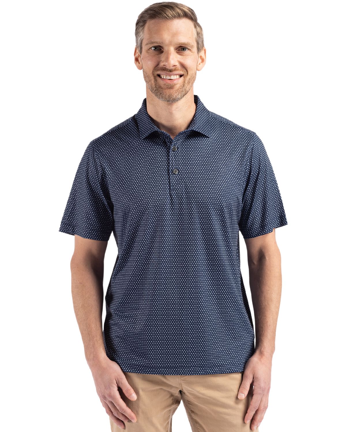 Cutter & Buck Pike Recycled Shadow Check Print Mens Big & Tall Polo
