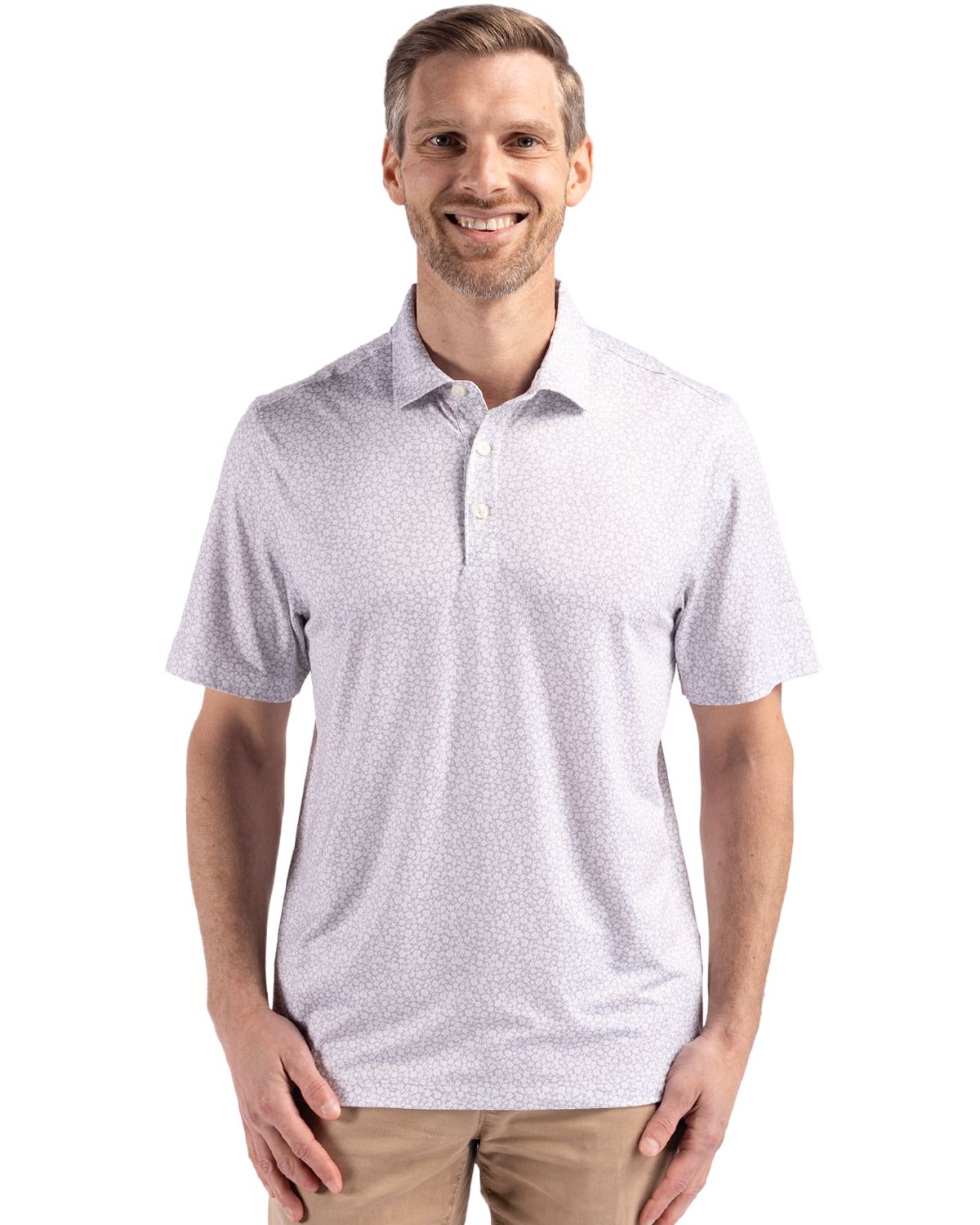 Cutter & Buck Pike Recycled Flora Print Mens Big & Tall Polo