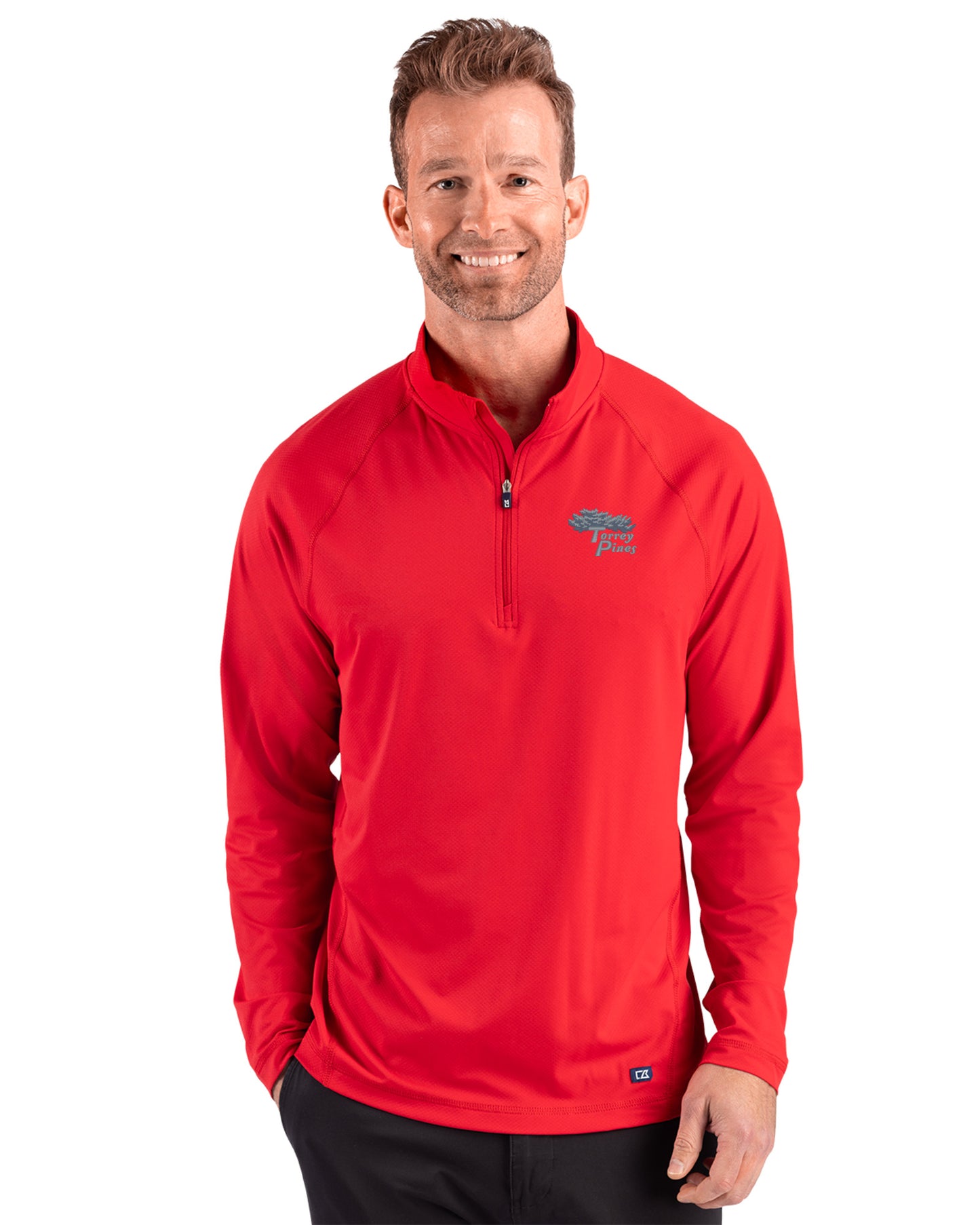 Torrey Pines Cutter & Buck Prospect Recycled Featherlight Stretch Mens Quarter Zip