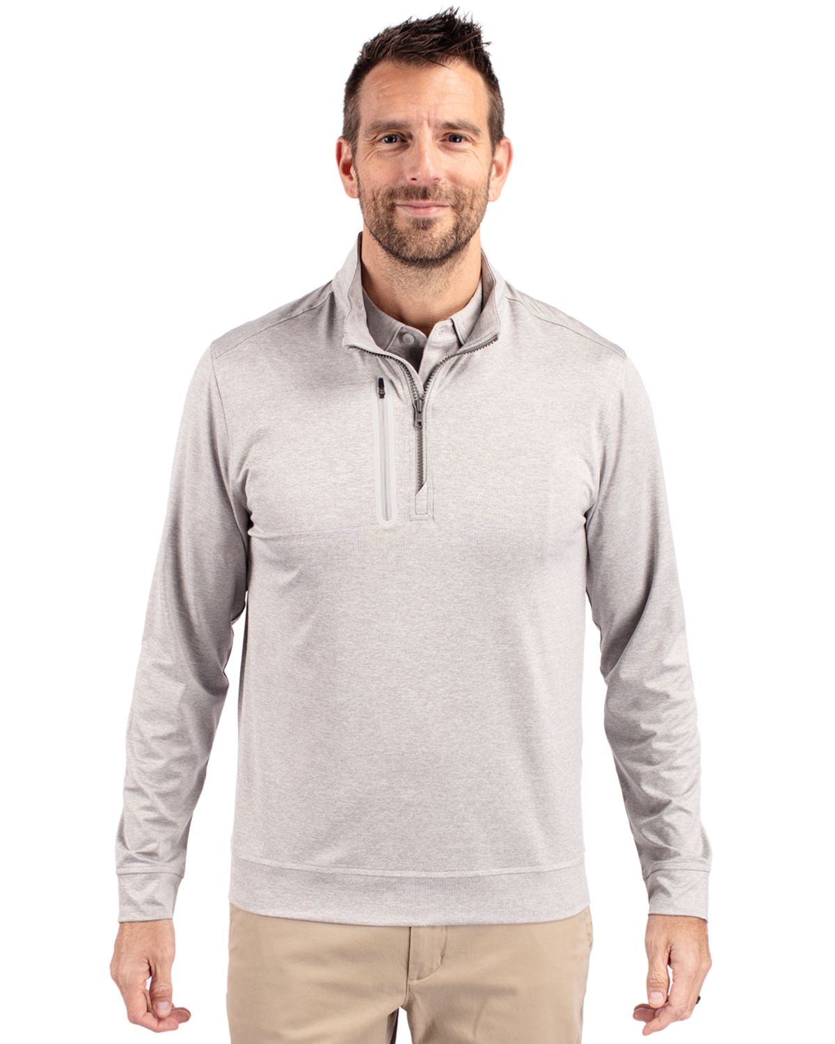 Cutter & Buck Stealth Heathered Mens Quarter Zip