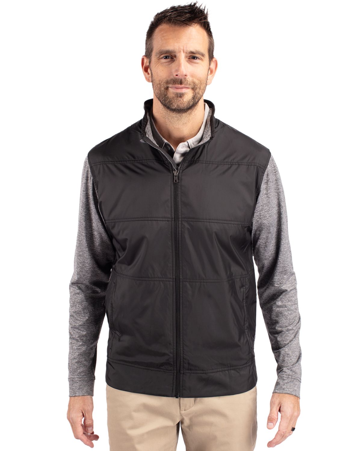 Cutter & Buck Stealth Recycled Hybrid Quilted Mens Big & Tall Windbreaker Jacket
