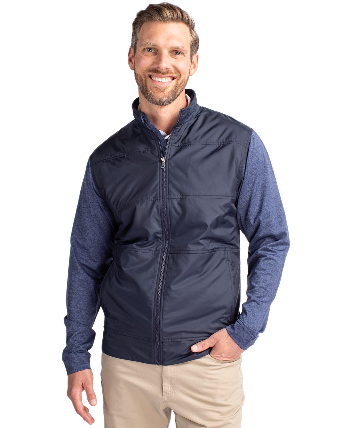 Cutter & Buck Stealth Recycled Hybrid Quilted Mens Windbreaker Jacket
