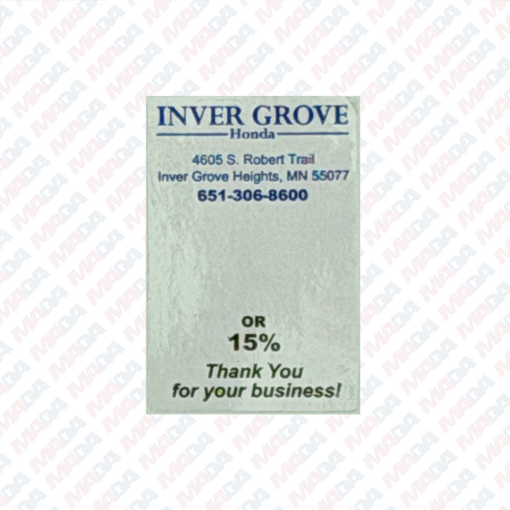 Oil Change Labels - Inver Grove Honda (500 Pack)
