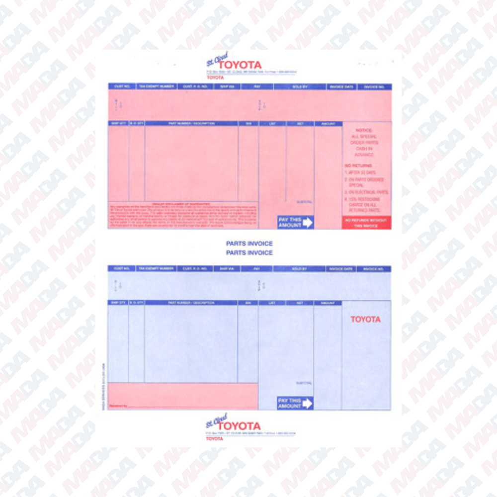 Parts Invoice - St. Cloud Toyota (1 pack)