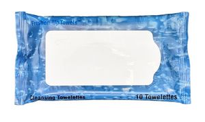 Quick Ship 10-count Antibacterial Wipes w/Full Color Label