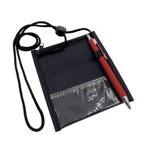Neck Wallet with Two Pockets with Rear Pen Holder & Zipper