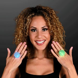 Female displaying LED Light Up Rainbow Rave Ring