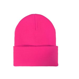Knit Beanie w/ PU Leather Patch