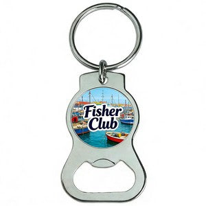 Metal Round Bottle Opener Keychain