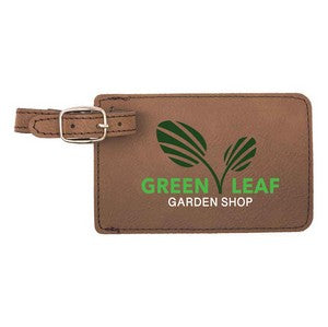Dark Brown Leatherette Luggage Tag
