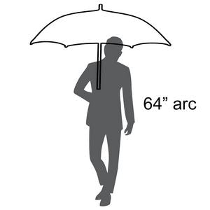 Premium Oversized Golf Umbrella w/ Engineered Wood Curved Handle (64" Arc)
