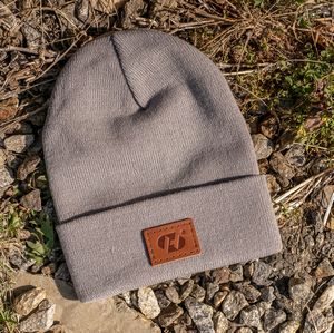 Full-Grain Leather Patches Beanie | Choose Patch Shape | Choose Color | Richardson R15 or R18