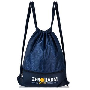 Football Shape Fabric Drawstring W/ Zipper