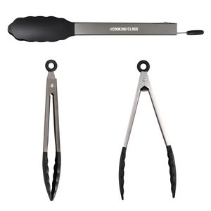 Blaze 9" Stainless & Silicone Tongs