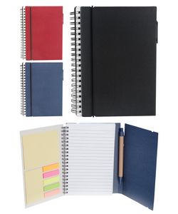 Eco Spiral Notebook W/Sticky Notes and Flags & Pen - Full Color