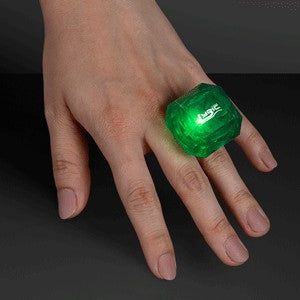 Huge Green Gem Lighted Rings - PRINTED