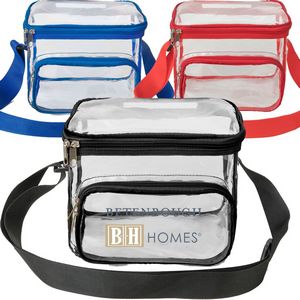 Stadium Approved Clear Transparent PVC Lunch Bag With Front Zipper Pocket