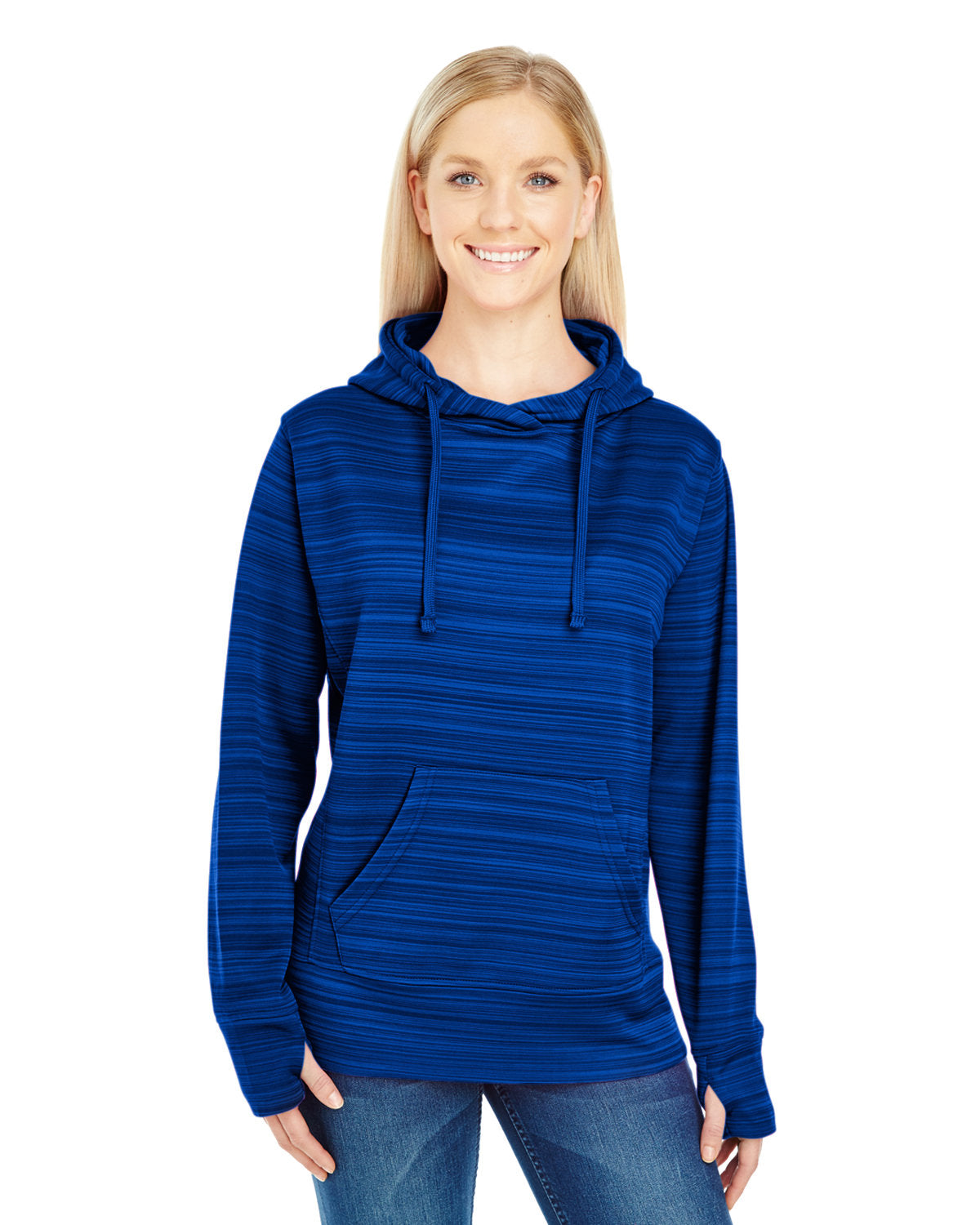 Ladies' Odyssey Striped Poly Fleece Lapover Hood