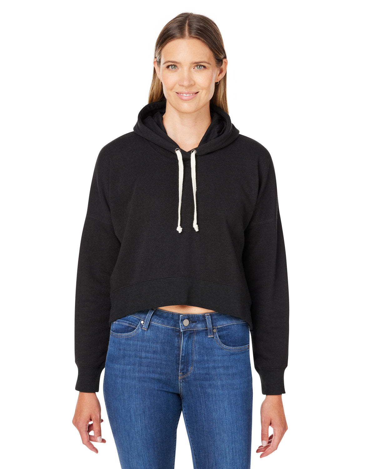 Ladies' Triblend Cropped Hooded Sweatshirt