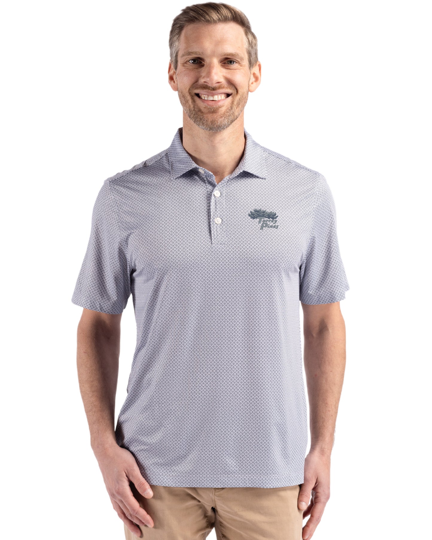 Torrey Pines Cutter & Buck Pike Recycled Diamond Dot Print Mens Big & Tall Polo