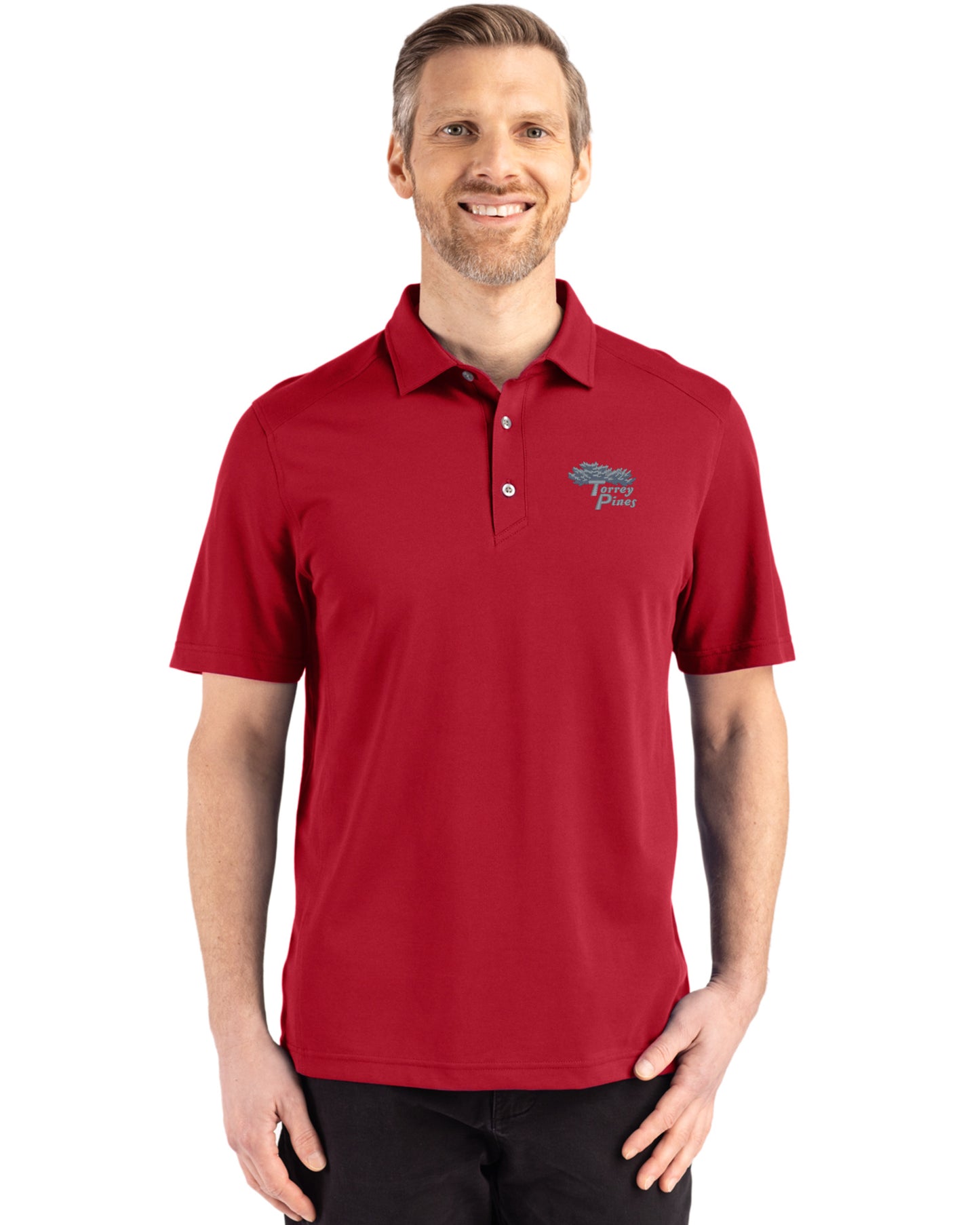 Torrey Pines Cutter & Buck Advantage Refresh Recycled Cotton-Blend Pique Mens Big & Tall Polo
