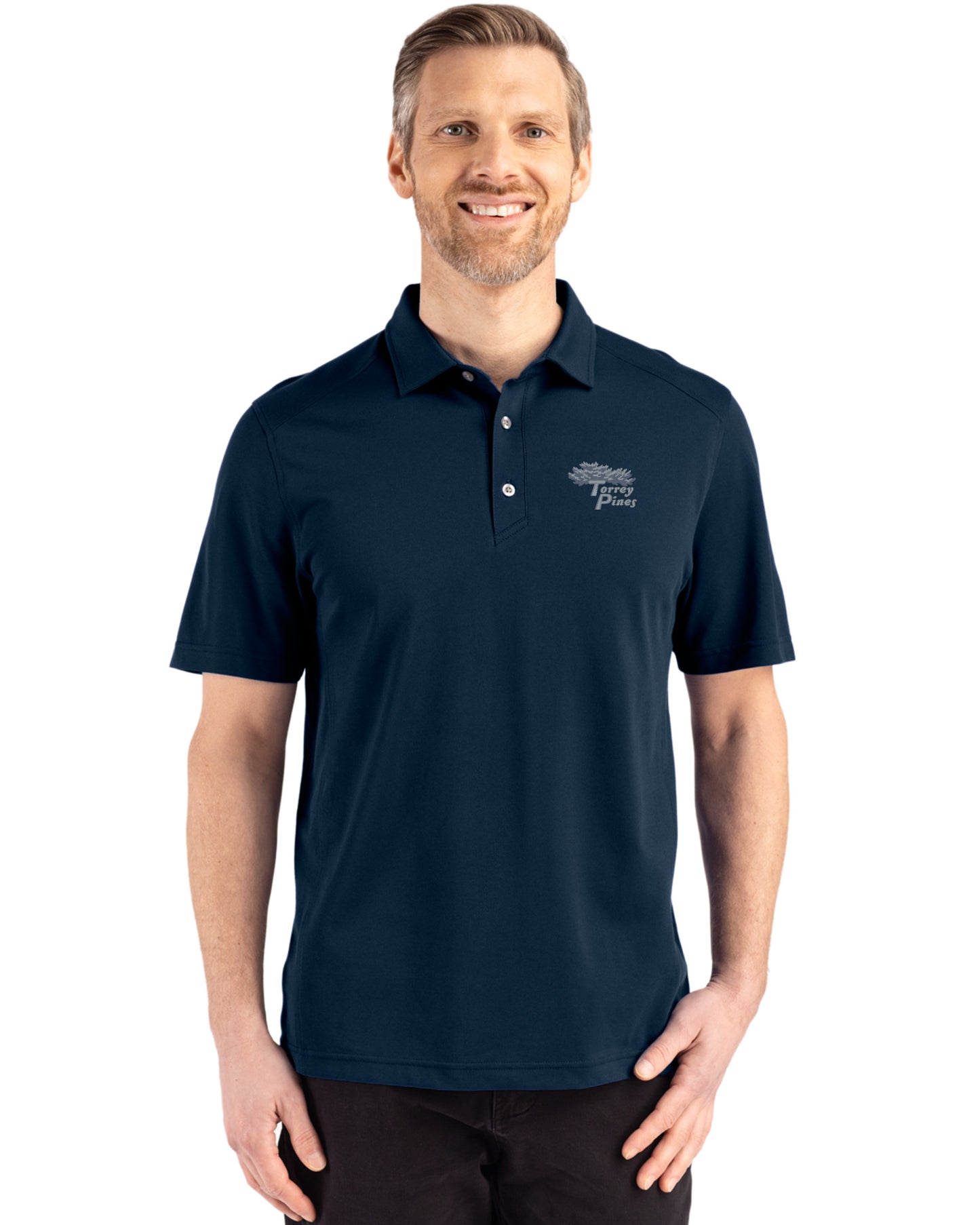 Torrey Pines Cutter & Buck Advantage Refresh Recycled Cotton-Blend Pique Mens Big & Tall Polo