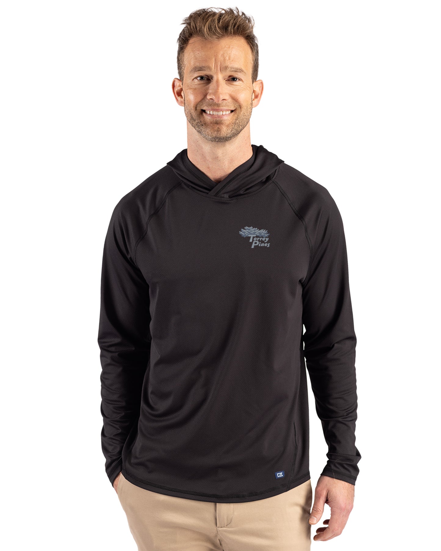 Torrey Pines Cutter & Buck Prospect Recycled Featherlight Stretch Mens Big & Tall Hooded Pullover