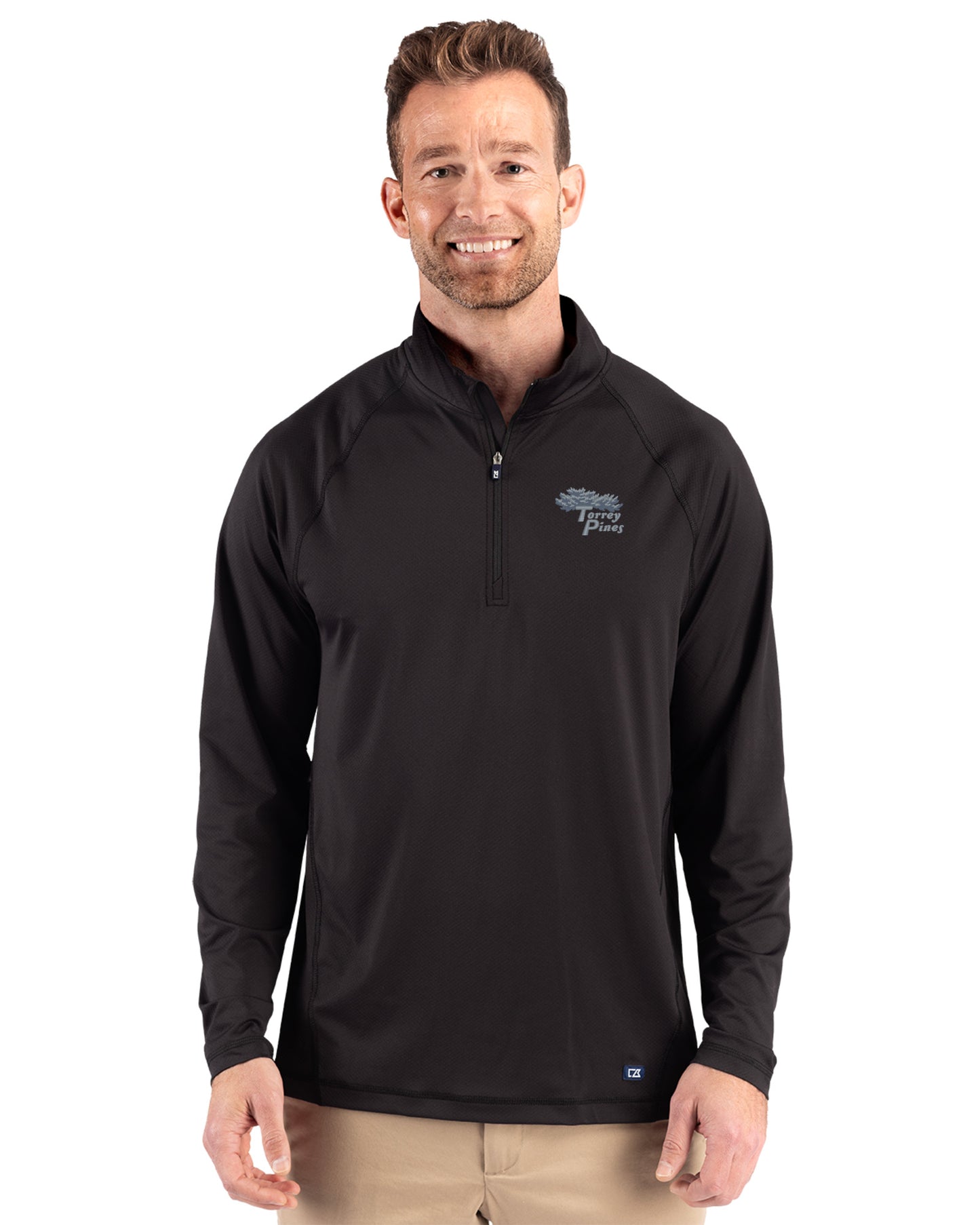 Torrey Pines Cutter & Buck Prospect Recycled Featherlight Stretch Mens Big & Tall Quarter Zip