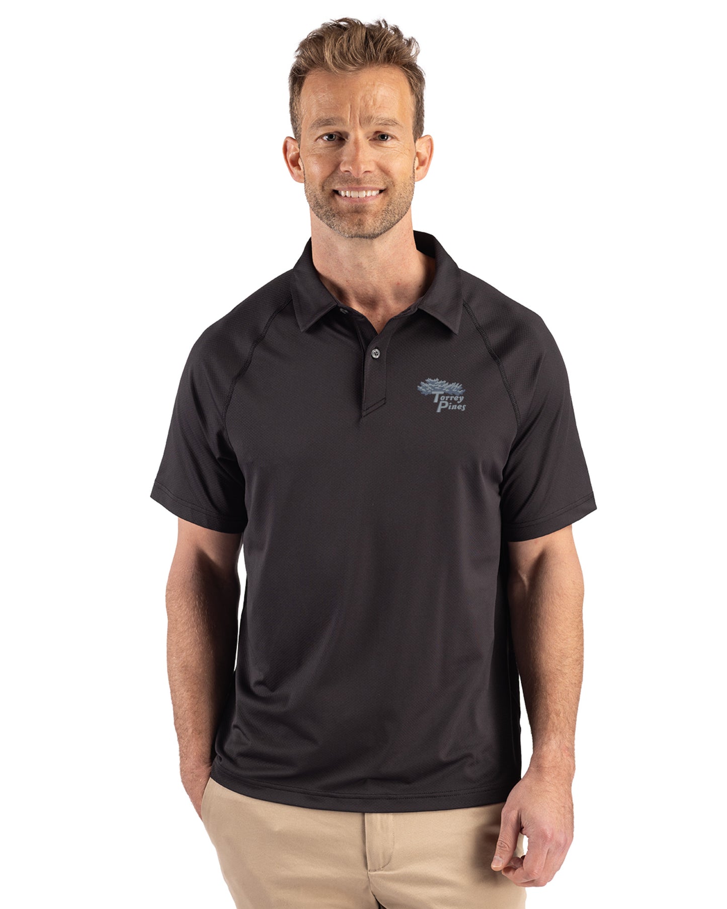 Torrey Pines Cutter & Buck Prospect Recycled Featherlight Stretch Mens Big & Tall Sport Polo