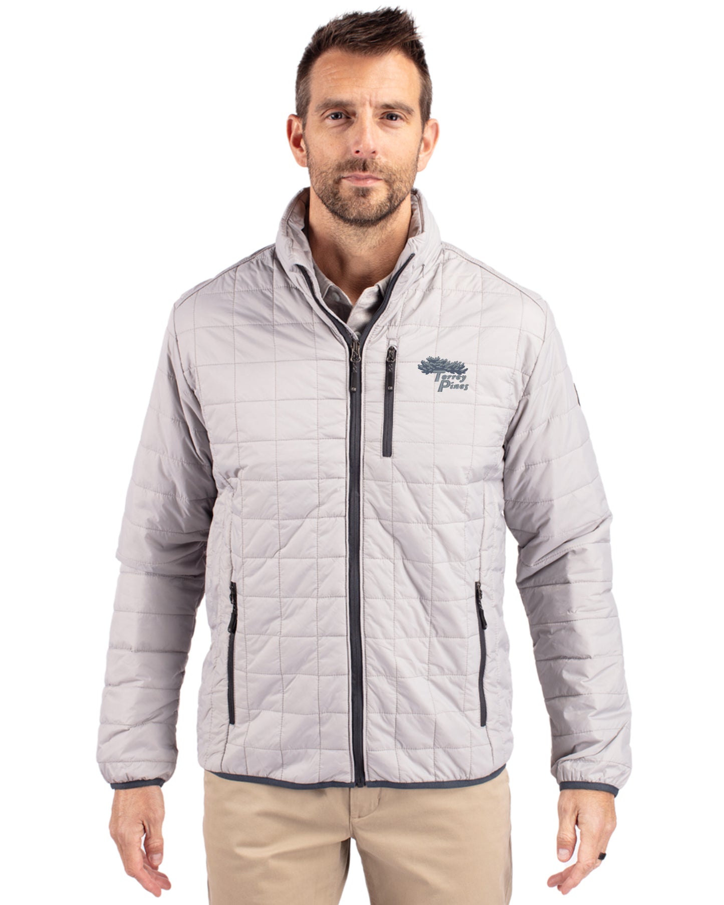 Torrey Pines Cutter & Buck Rainier Recycled Insulated Puffer Mens Big & Tall Full Zip Jacket