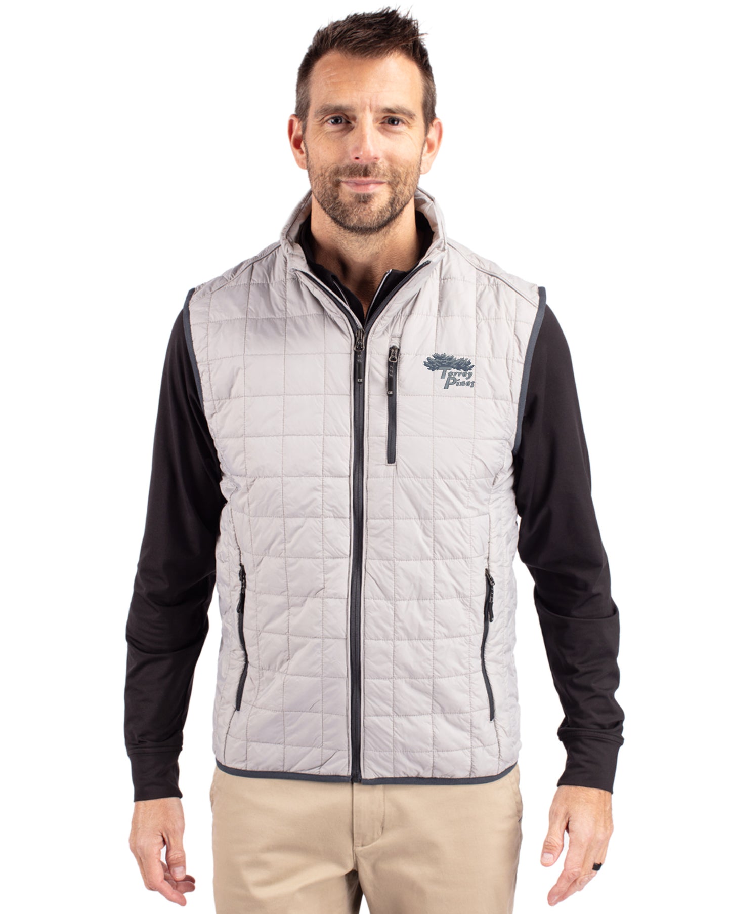 Torrey Pines Cutter & Buck Rainier Recycled Insulated Puffer Mens Big & Tall Full Zip Vest