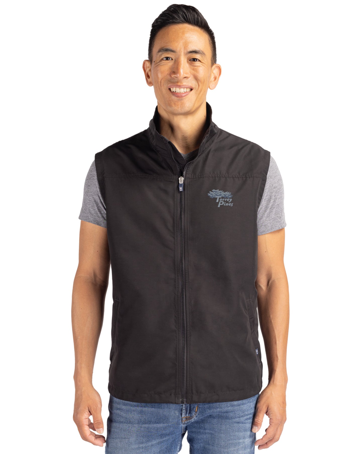 Torrey Pines Cutter & Buck Charter Recycled Packable Mens Big & Tall Full Zip Vest