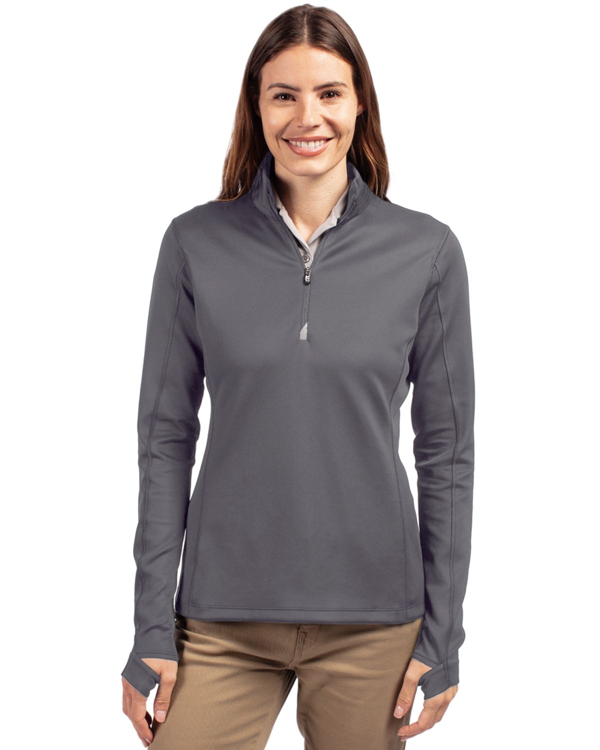 Cutter & Buck Traverse Recycled SmoothStretchWomensQuarter Zip Pullover