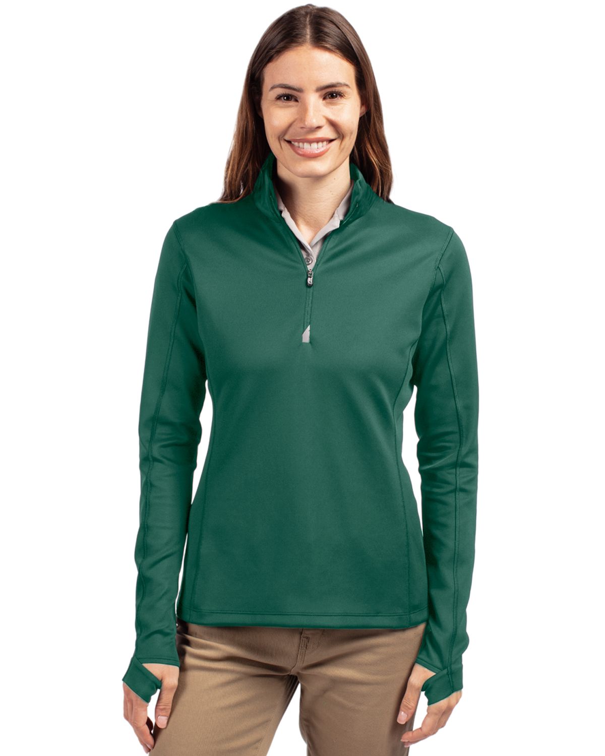 Cutter & Buck Traverse Recycled SmoothStretchWomensQuarter Zip Pullover