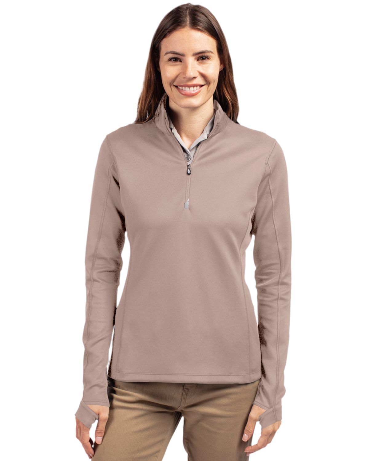 Cutter & Buck Traverse Recycled SmoothStretchWomensQuarter Zip Pullover